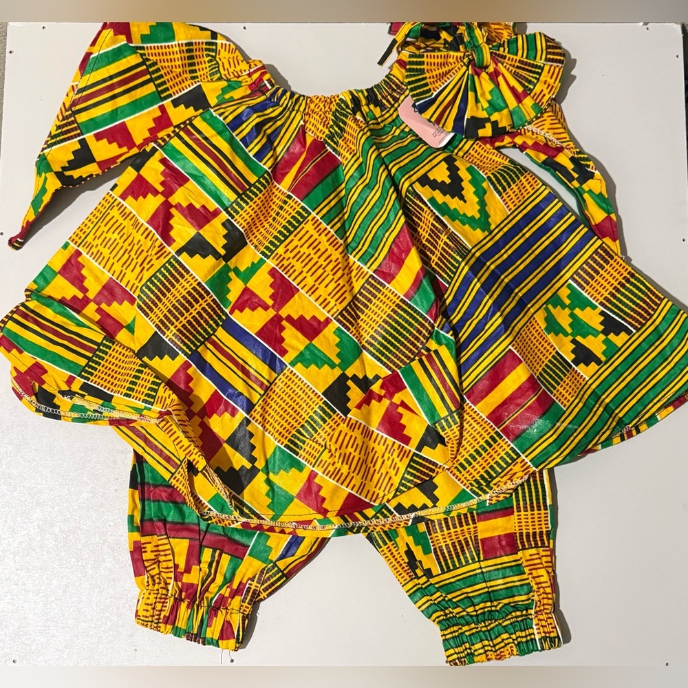NEW Colorful Kente Print Baby Outfit